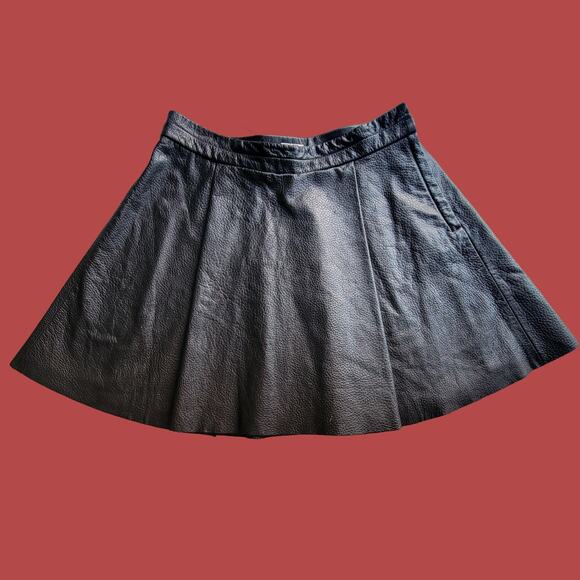 H&M Bonded Leather Mini Swing Skirt, Size 8/38 - Picture 1 of 7